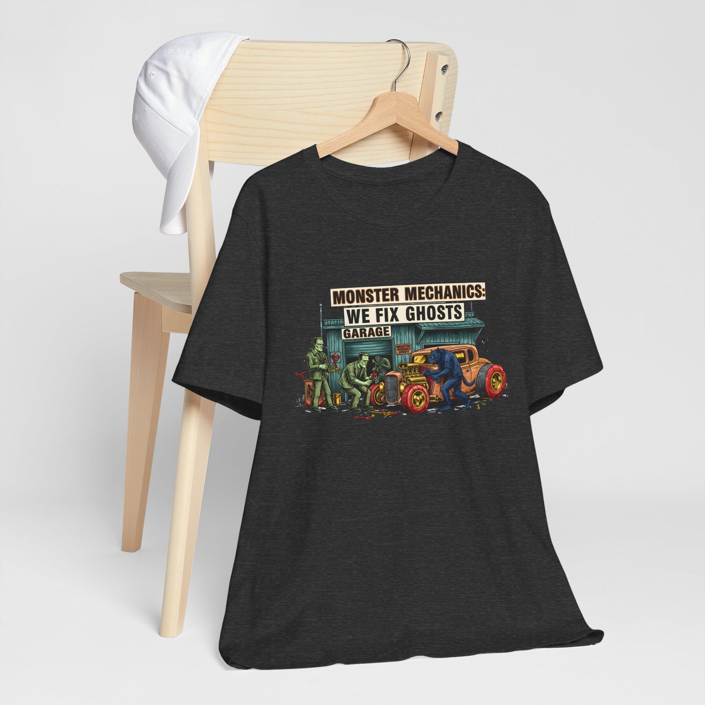 Monster Mechanic T-Shirt | Horror Repair Shop Apparel, Halloween Gift for Mechanic, Haunted Car Tee, Scary Workshop Shirt, Funny Monster Tee