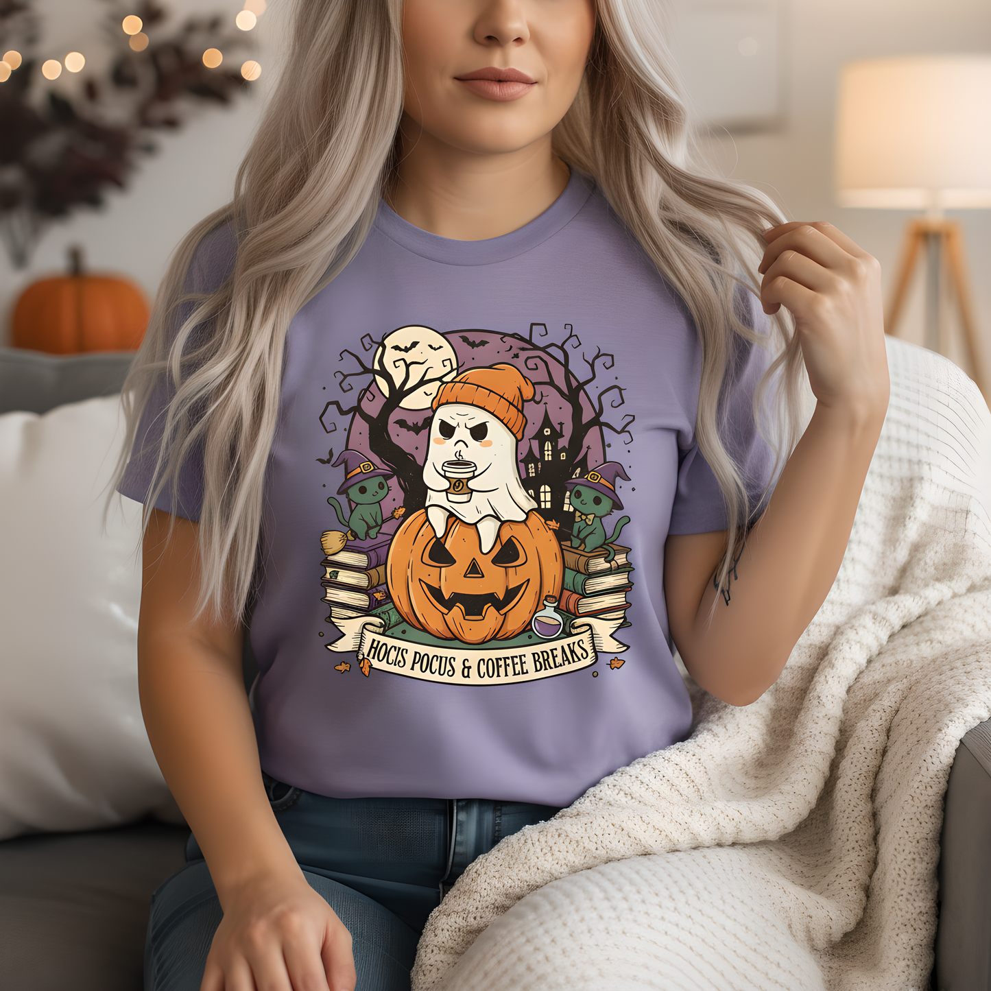 Halloween Tee, Pumpkin Spice Unisex Shirt, Fall Fashion Top, Coffee Lover Gift, Spooky Season T-Shirt, Witchy Vibes Bella Canvas 3001