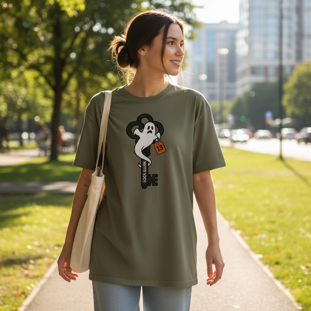 Haunted Key T-Shirt | Halloween Secret and Mystery, Gothic Vintage Tee, Skeleton Magic Shirt, Mysterious Gift