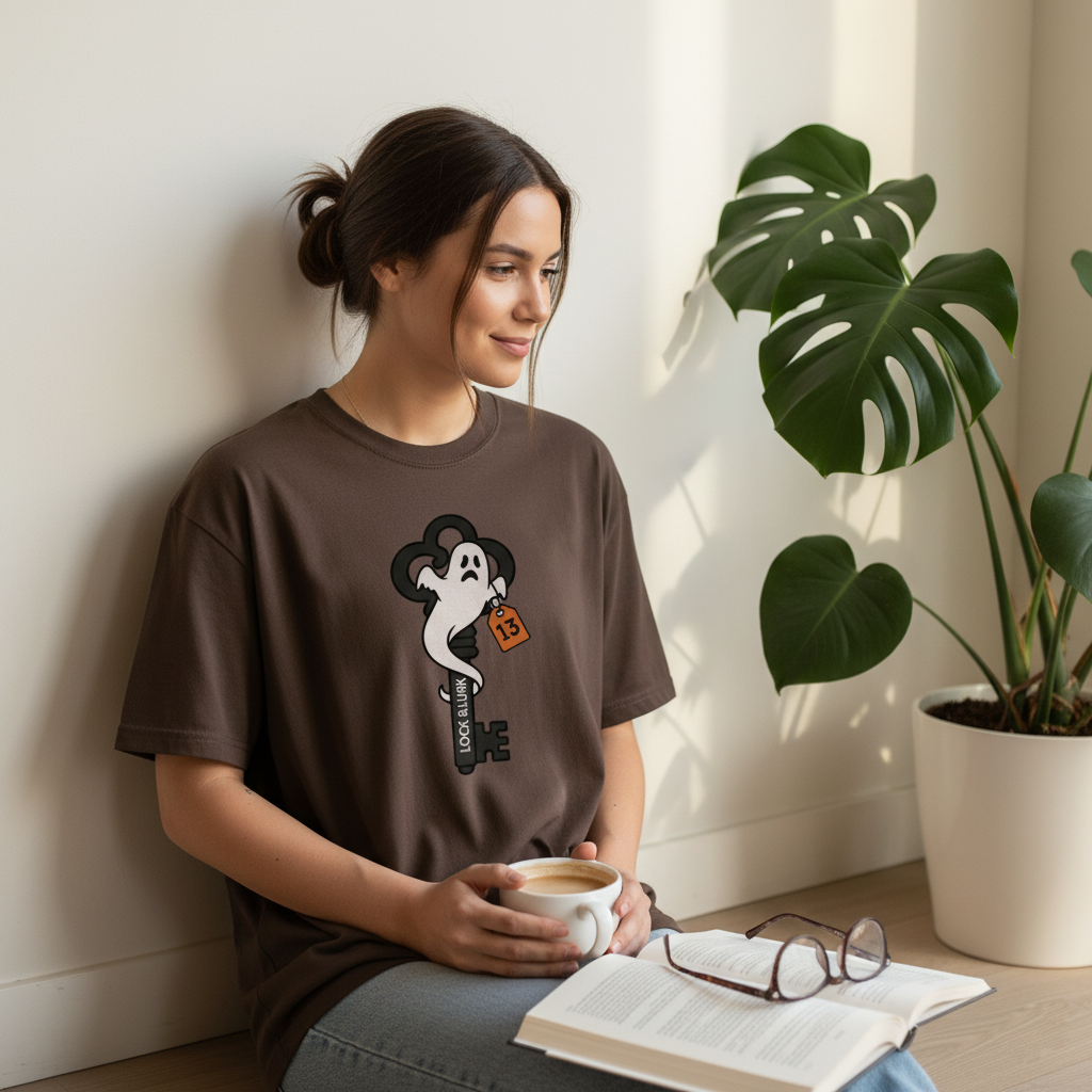 Haunted Key T-Shirt | Halloween Secret and Mystery, Gothic Vintage Tee, Skeleton Magic Shirt, Mysterious Gift