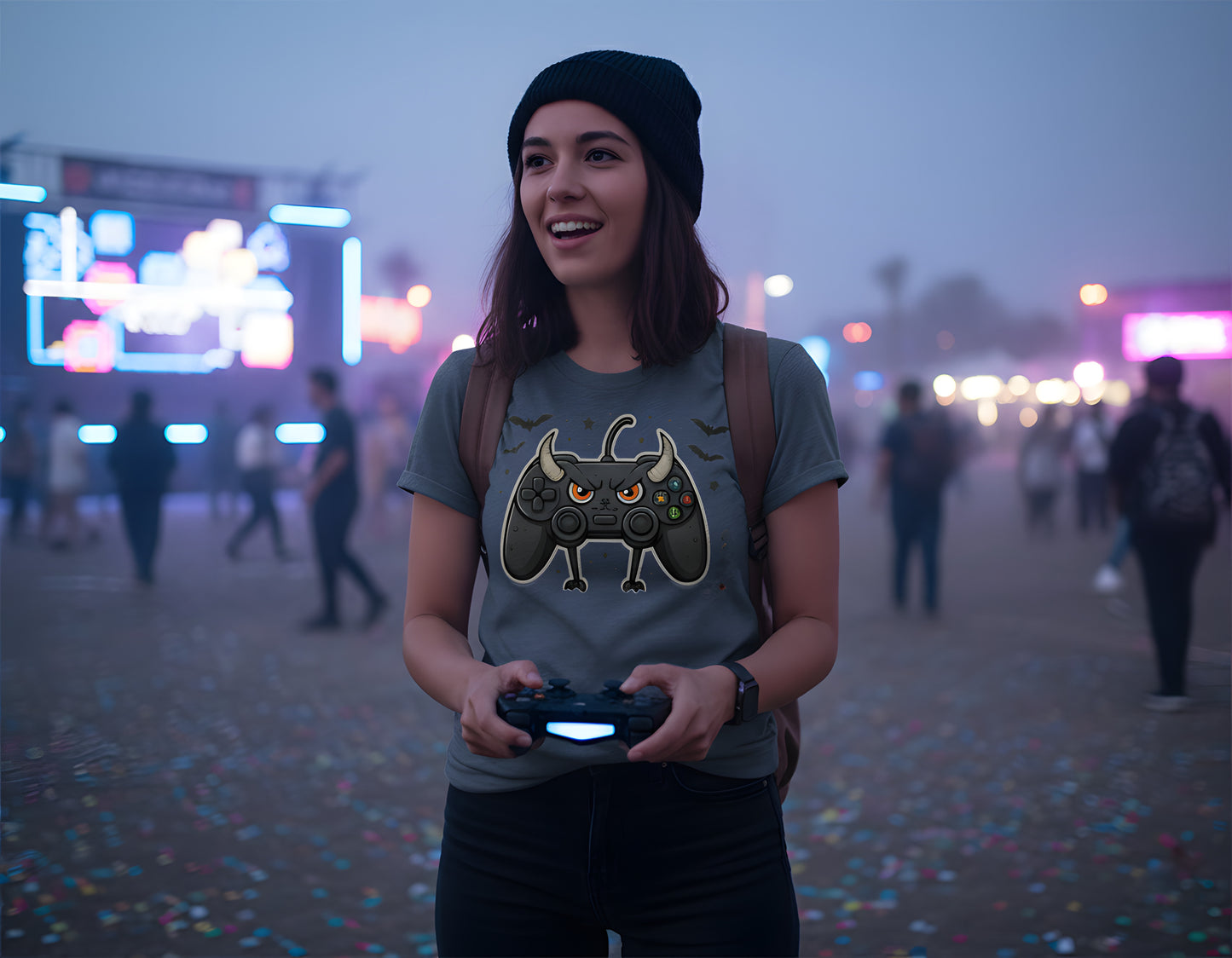 Halloween Gaming T-Shirt - Controller Monster Tee, Spooky Video Game Shirt, Gamer Gift, Retro Gaming Top, Fall Geek Halloween Apparel