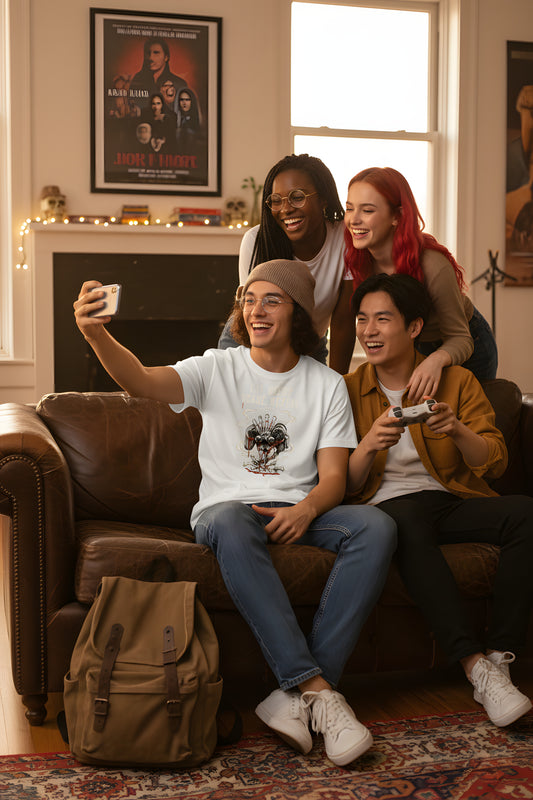 Eat Sleep Scare Repeat T-Shirt Halloween Gamer Tee, Funny Gaming Shirt, Spooky Video Game Gift, Fall Gaming Apparel