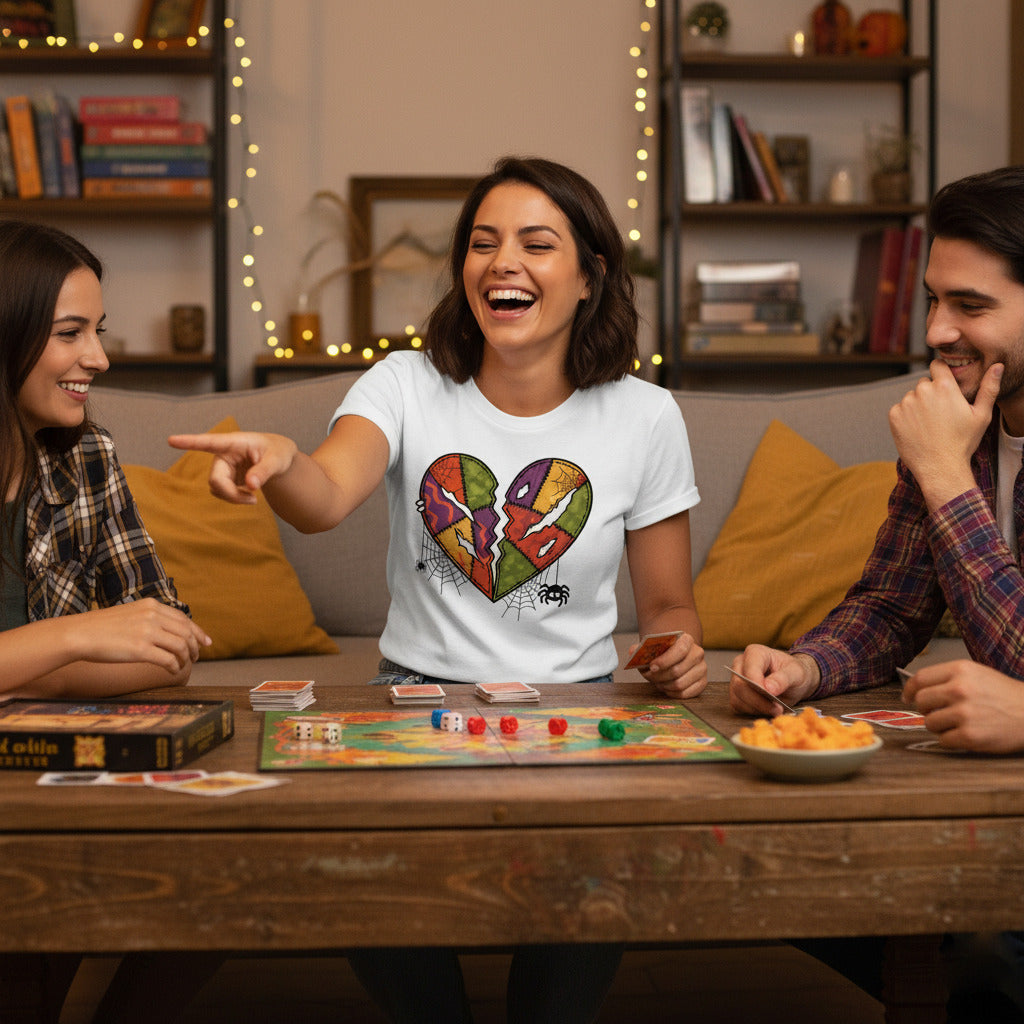 Broken Heart Patchwork T-Shirt - Spooky Vintage Halloween Tee, Emo Goth Shirt, Pastel Goth Gift, Creepy Cute Sad Heart Alternative Apparel