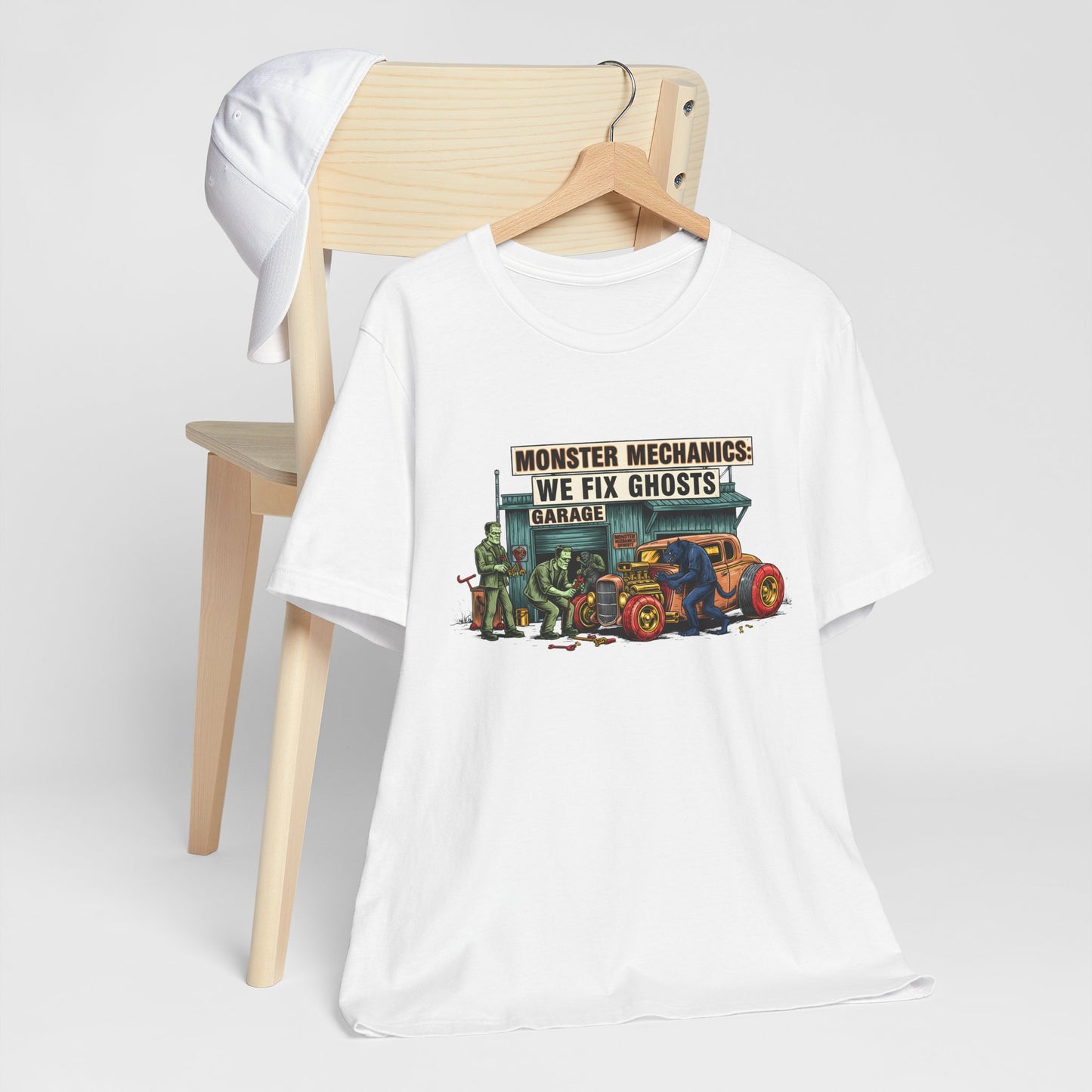 Monster Mechanic T-Shirt | Horror Repair Shop Apparel, Halloween Gift for Mechanic, Haunted Car Tee, Scary Workshop Shirt, Funny Monster Tee