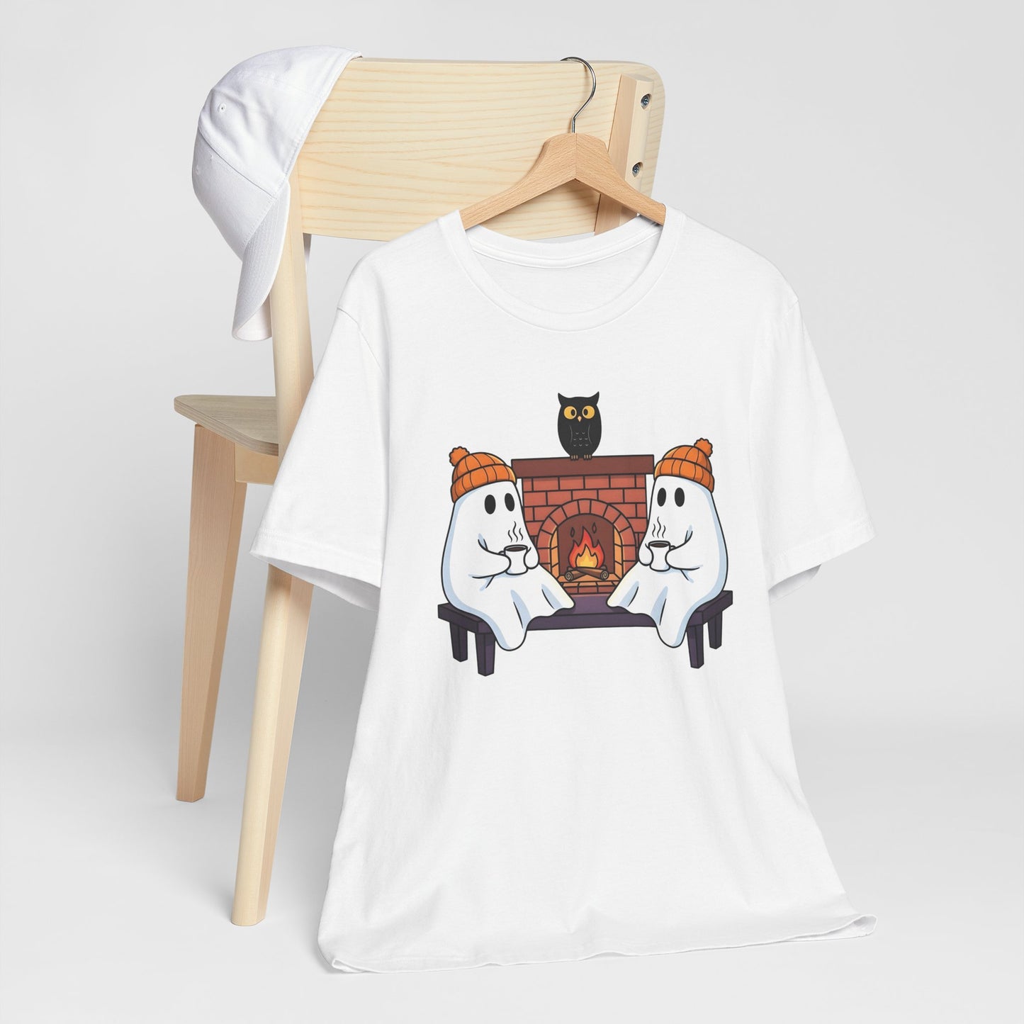 Ghosts by the Fire T-Shirt | Cozy and Spooky Night - Halloween Apparel, Ghost Tee, Bonfire Shirt, Autumn Clothing, Cozy Gift