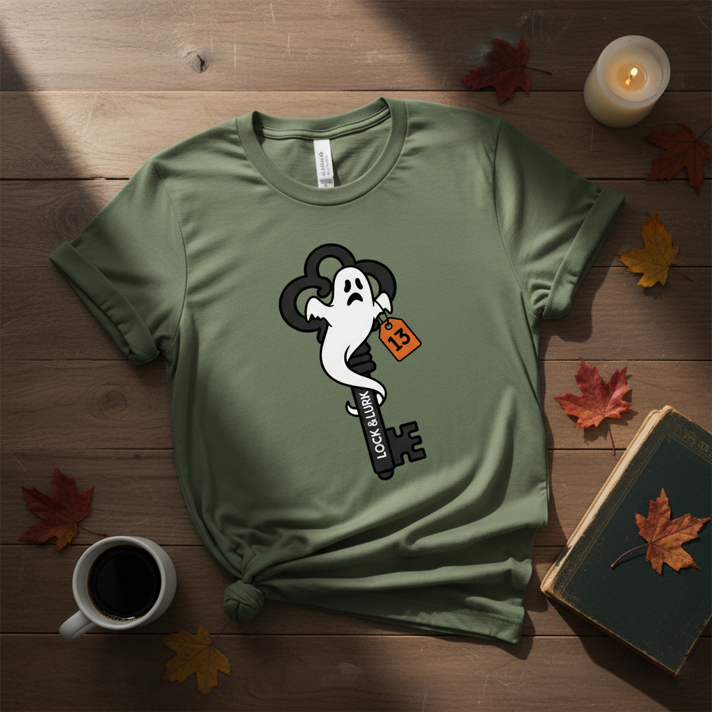Haunted Key T-Shirt | Halloween Secret and Mystery, Gothic Vintage Tee, Skeleton Magic Shirt, Mysterious Gift