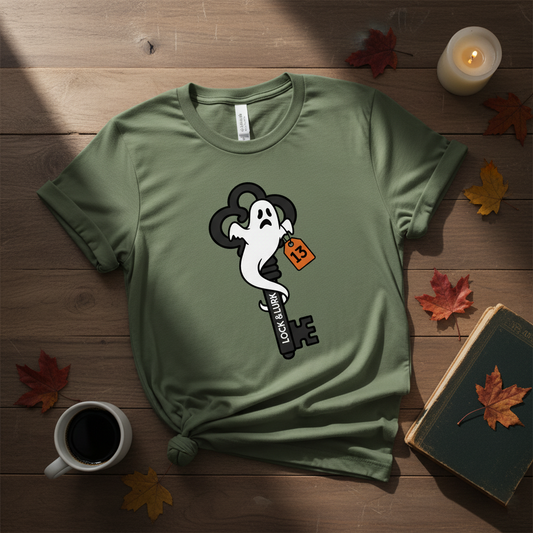 Haunted Key T-Shirt | Halloween Secret and Mystery, Gothic Vintage Tee, Skeleton Magic Shirt, Mysterious Gift