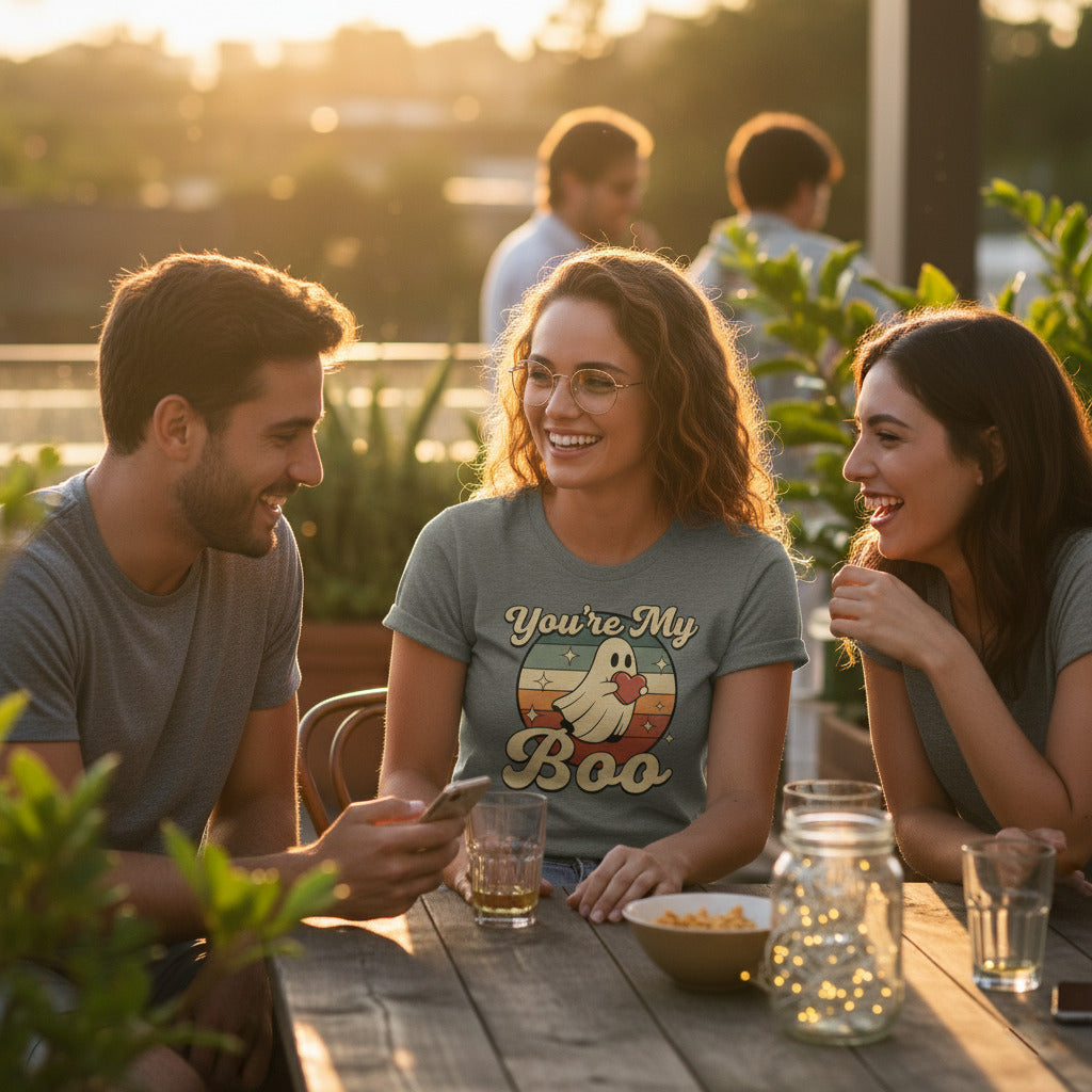 You're My Boo T-Shirt, Cute Ghost Halloween Love Tee, Retro Spooky Shirt, Couples Halloween Gift, Fall Season Apparel