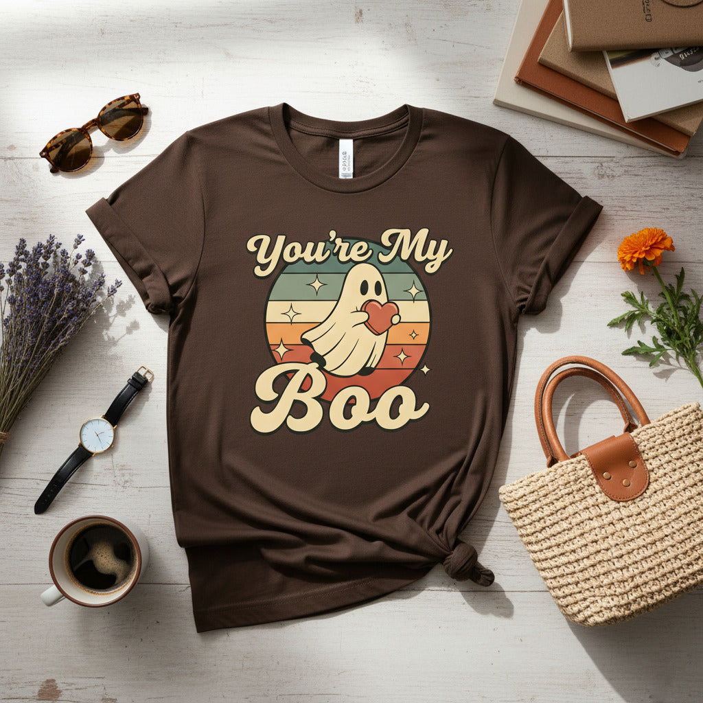 You're My Boo T-Shirt, Cute Ghost Halloween Love Tee, Retro Spooky Shirt, Couples Halloween Gift, Fall Season Apparel
