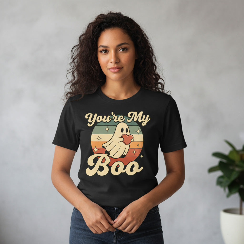 You're My Boo T-Shirt, Cute Ghost Halloween Love Tee, Retro Spooky Shirt, Couples Halloween Gift, Fall Season Apparel