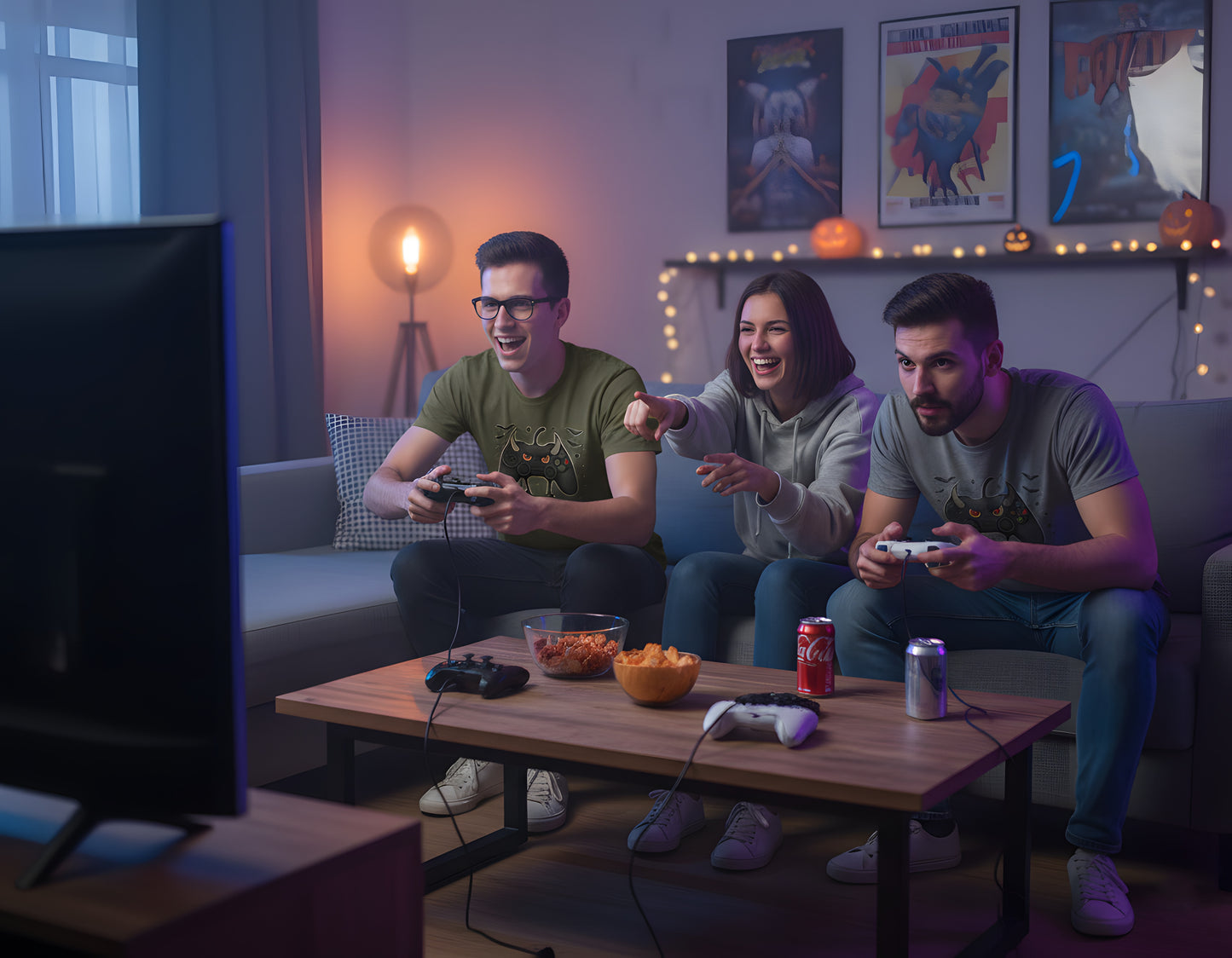 Halloween Gaming T-Shirt - Controller Monster Tee, Spooky Video Game Shirt, Gamer Gift, Retro Gaming Top, Fall Geek Halloween Apparel