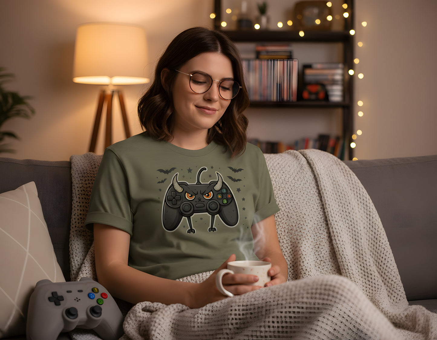 Halloween Gaming T-Shirt - Controller Monster Tee, Spooky Video Game Shirt, Gamer Gift, Retro Gaming Top, Fall Geek Halloween Apparel