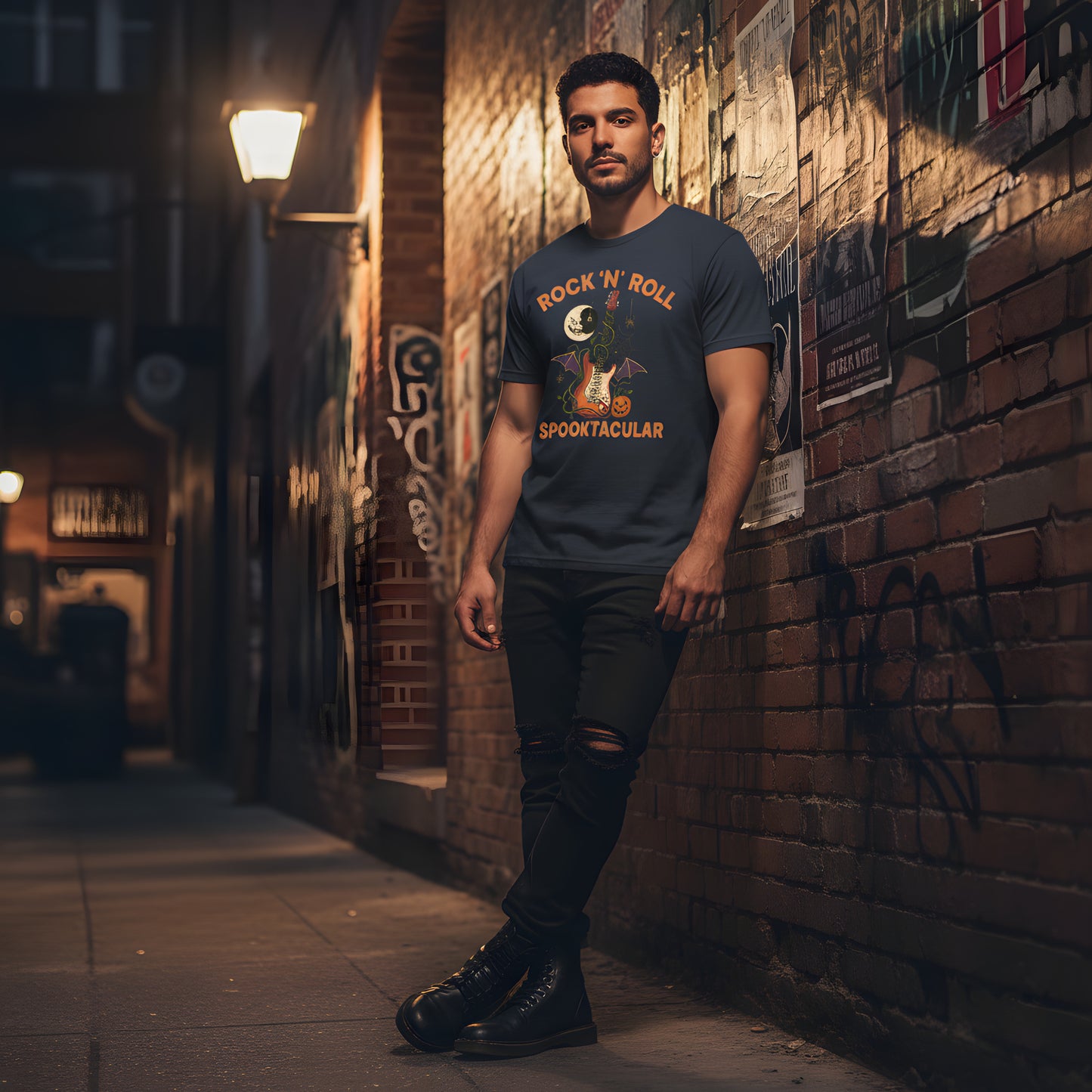 Rock and Roll Spooktacular T-Shirt - Halloween Guitar Tee, Rocker Skull Shirt, Heavy Metal Halloween Gift, Spooky Music Rock Apparel