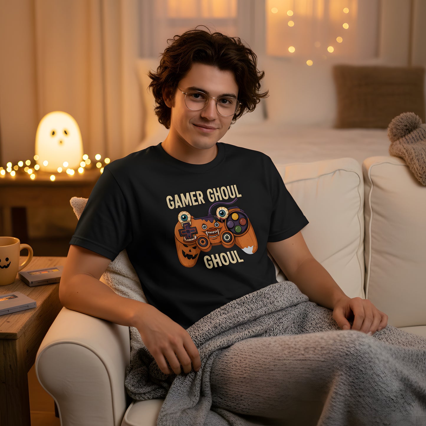 Gamer Ghoul T-Shirt, Halloween Gaming Controller Monster Tee, Spooky Gamer Shirt, Video Game Ghoul Gift, Fall Gaming Apparel