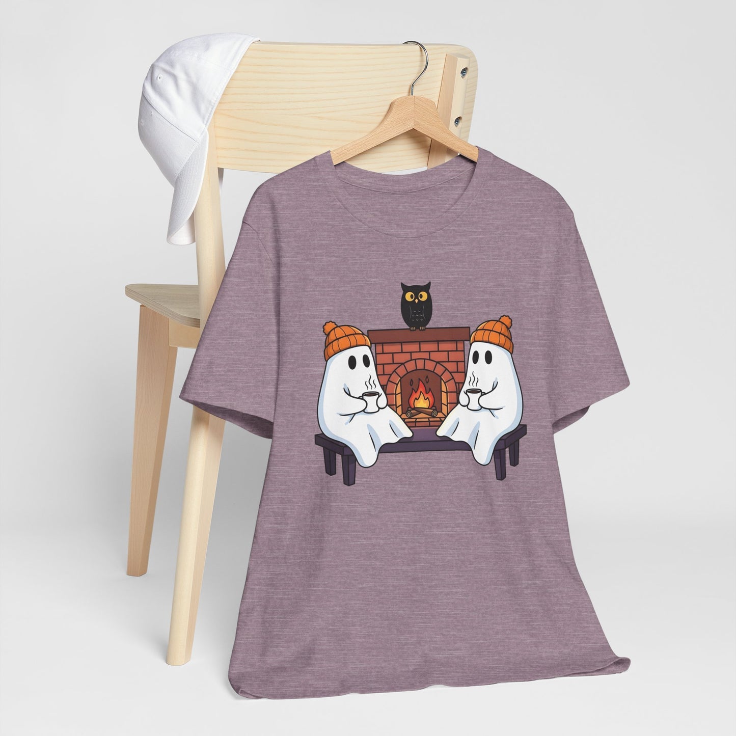 Ghosts by the Fire T-Shirt | Cozy and Spooky Night - Halloween Apparel, Ghost Tee, Bonfire Shirt, Autumn Clothing, Cozy Gift