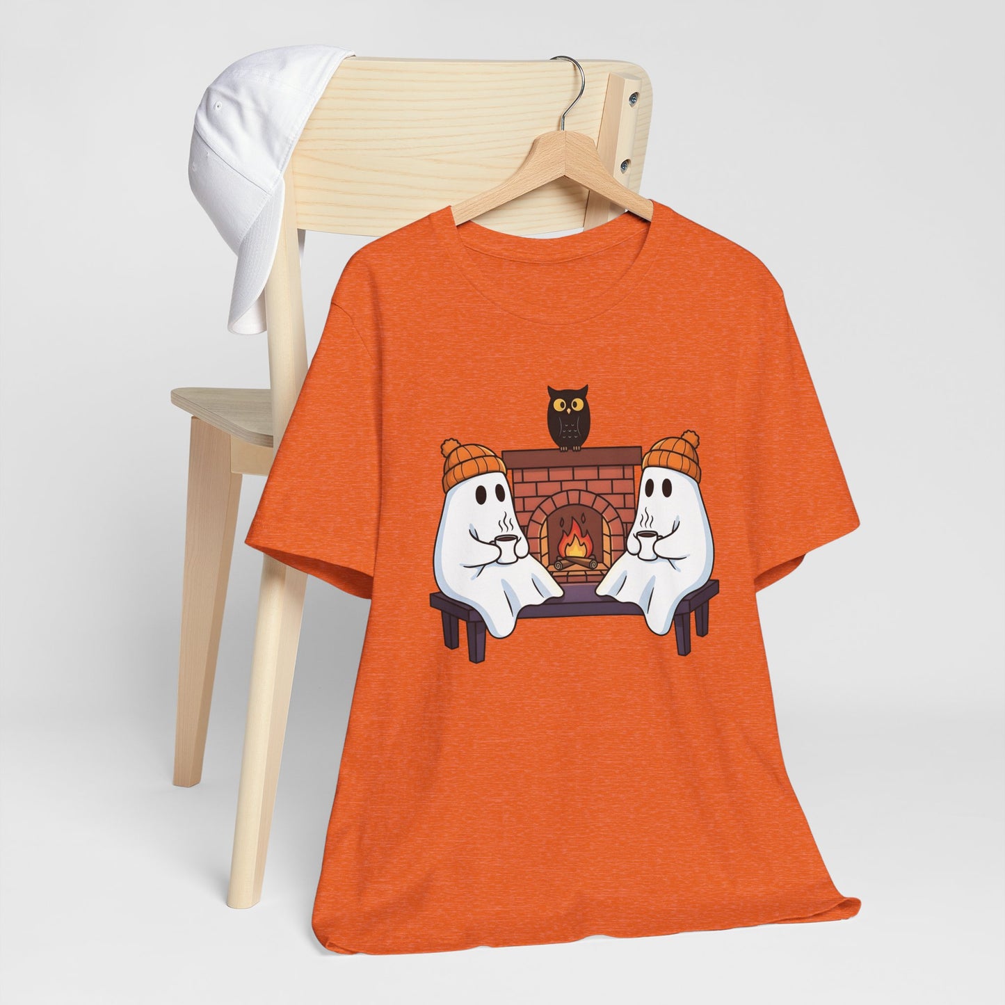 Ghosts by the Fire T-Shirt | Cozy and Spooky Night - Halloween Apparel, Ghost Tee, Bonfire Shirt, Autumn Clothing, Cozy Gift
